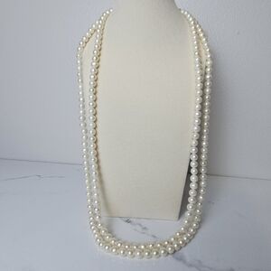 Vintage Long 26" Fresh Water Pearl Necklace Single Strand